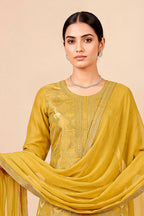 Mustard Silk Woven Unstitched Suit Fabric