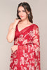 Maroon Color Floral Printed Chiffon Saree