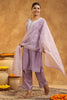 Light Lavender Color Cotton Neck Embroidered Unstitched Suit Fabric