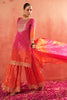 Fuchsia Pink Crepe Silk Bandhani Printed Suit With Gharara