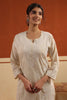 Beige Resham Embroidered Kurta