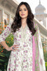 Cream & Pink Cotton Floral Printed Floor Lenght Anarkali Suit