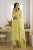 Lemon Yellow Georgette Chikankari Work Unstiched Suit