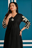 Black Floral Embroidered Cotton Kurta Set