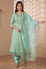 Teal Colour Muslin Printed Suit