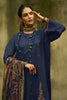 Navy Tussar Silk Resham Floral Embroidered Unstitched Suit Material