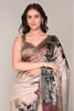 Beige Color Jacquard Silk Printed Saree