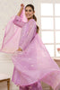 Mauve Mul Chanderi Resham Embroidered Unstitched Suit Material