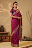 Dark Scarlet Soft Silk Kalamkari Woven Saree