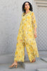 Yellow Chinone Floral Printed Kurta with Palazzo