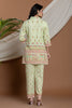 Pista Green Color Cotton Printed Co-Ord Set
