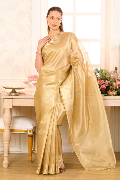 Golden Tissue Zari Woven Saree