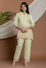 Pista Green Color Cotton Printed Co-Ord Set