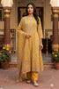 Mustard Printed Cotton Anarkali Suit Set