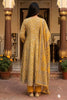 Mustard Printed Cotton Anarkali Suit Set
