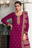 Mulberry Color Embordered Crepe Silk Unstitched Suit Material