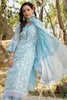 Powder Blue Color Chanderi Silk Resham Embroidered Suit