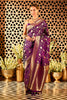 Purple Banarasi Katan Silk Saree