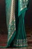 Teal Woven Mulberry Silk Saree