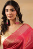 Rani Color Zari Woven Soft Silk Saree
