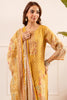 Mustard Chanderi Silk Printed Straight Suit