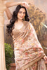Beige Crepe Silk Floral Printed Saree