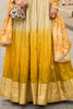 Cream & Mustard Ombre Embroidered Anarkali Suit