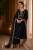 Black Crepe Silk Zari and Sequins Embroidered Anarkali Suit