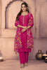 Cherry Red Embroidered Suit Set