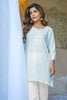 Light Blue Cotton Resham Embroidered Kurti