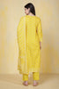 Mustard Cotton Printed & Neck Embroidered Suit