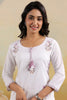 White Color Floral Embroidered Kurti