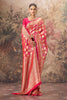 Red & Magenta Silk Zari Woven Saree