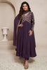 Violet Color Alia Cut Deigned Embroidered Georgette Anarkali Suit