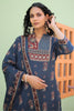 Blue Colour Printed Muslin Straight Suit