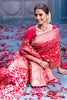 Cheery Red Colour Banarasi Silk Woven Saree