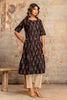 Black Cotton Printed Kurta Set