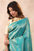 Turquoise Color Woven Silk Saree