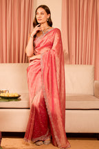 Dusty Pink Tissue Swaroski Work Saree