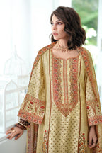 Cream Cotton Silk Digital Printed Unstitched Suit Material
