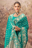 Teal Charmeuse Silk Zari Woven Saree