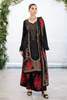 Black Crepe Silk Floral Printed Unstitched Suit Material