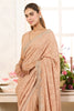 Fawn Georgette Embroidered And Swaroski Work Saree