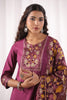 Dark Scarlet Color Muslin Suit With Brasso Dupatta