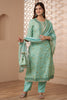 Teal Colour Muslin Printed Suit