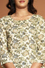 Beige & Green Color Floral Printed Kurti