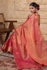 Fuchsia Pink Color Organza Cotton Golden Zari Woven Saree