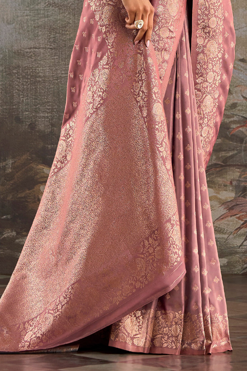 Pink Soft Silk Zari Woven Saree