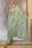 Mint Green Colour Organza Embroidered Unstitched Suit Material