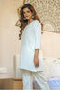 White Color Neck Embroidered Cotton Kurti